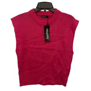 Boohoo Boxy Knit Tank Sweater Top